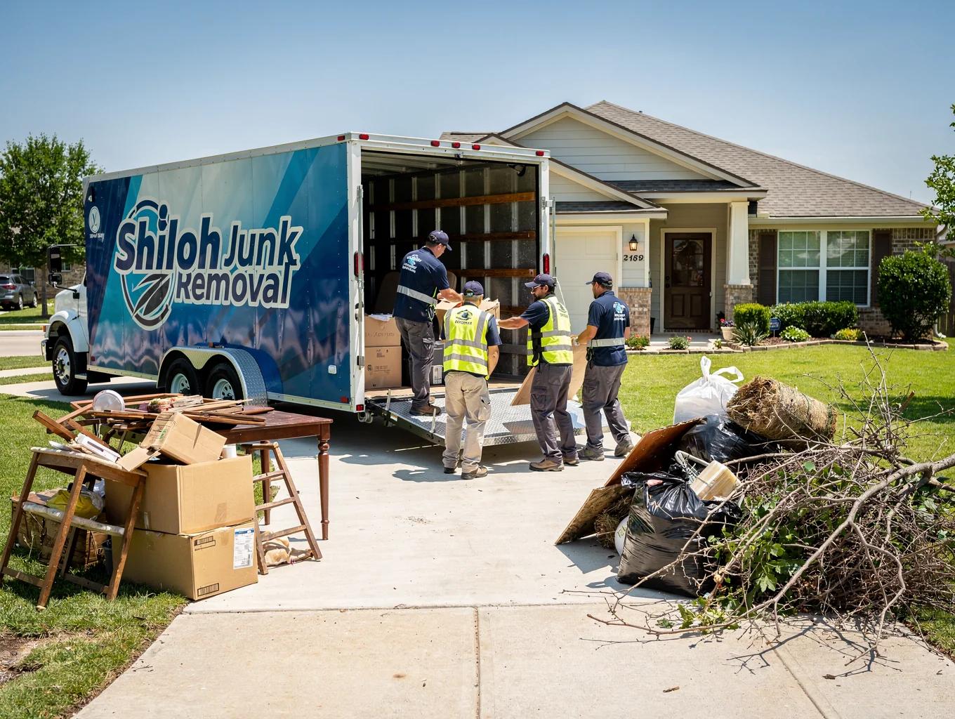 Shiloh Junk Removal crew working at home in Aledo Texas